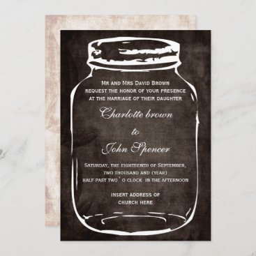rustic mason jar wedding invites