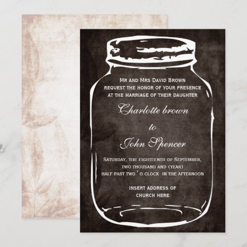 rustic mason jar wedding invites