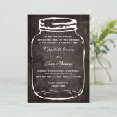 rustic mason jar wedding invites (Standing Front)