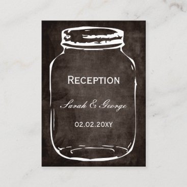 rustic mason jar wedding Reception Cards