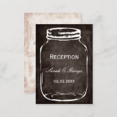 rustic mason jar wedding Reception Cards (Front/Back)