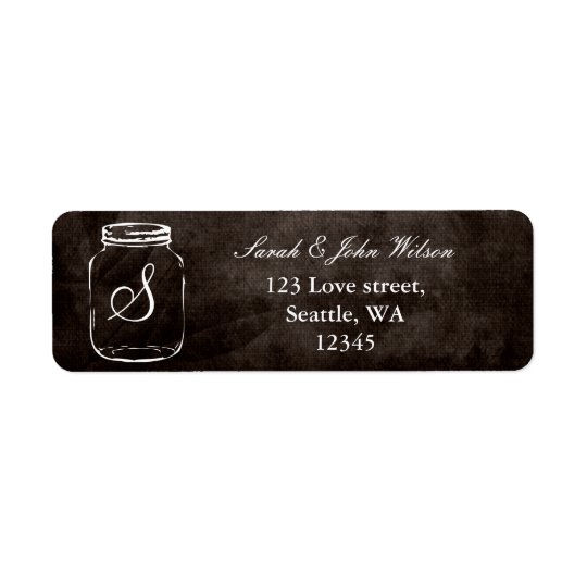 rustic mason jar wedding ,return address label | Zazzle.com
