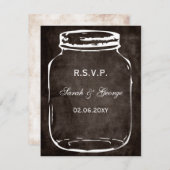 rustic mason jar wedding rsvp (Front/Back)