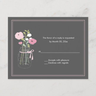 Rustic Mason Jar Wedding RSVP Response Cards