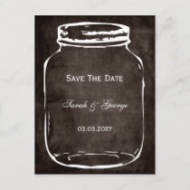 rustic mason jar wedding save the date announcement postcard