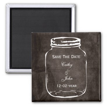 rustic mason jar wedding save the date magnet