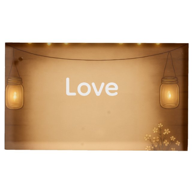 Rustic Mason Jar Wedding Table Card Holder (Front)