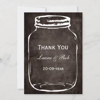 rustic mason jar wedding thank you card