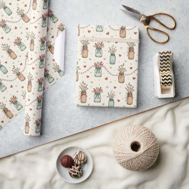 Rustic Mason Jar Wrapping Paper (Crafts)