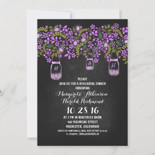 rustic mason jars chalkboard rehearsal dinner invitation