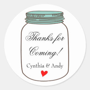 Rustic Mason Jars Favor Stickers Custom Stickers