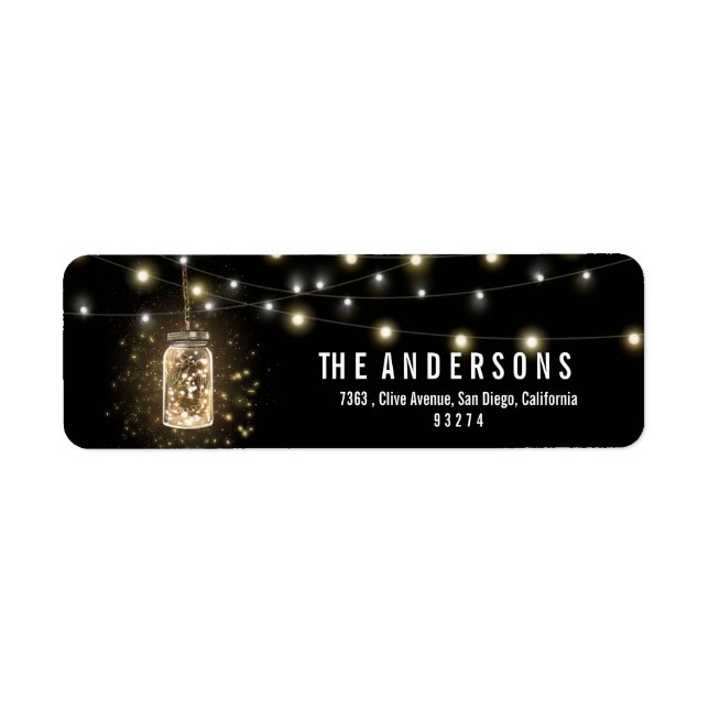 Rustic Mason Jars String Lights  Label (Front)