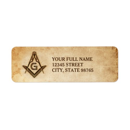 Rustic Masonic Address Labels  Old Parchment