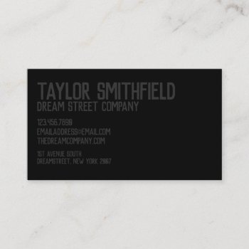 Rustic Matte Black Professional Business Card by TwoTravelledTeens at Zazzle