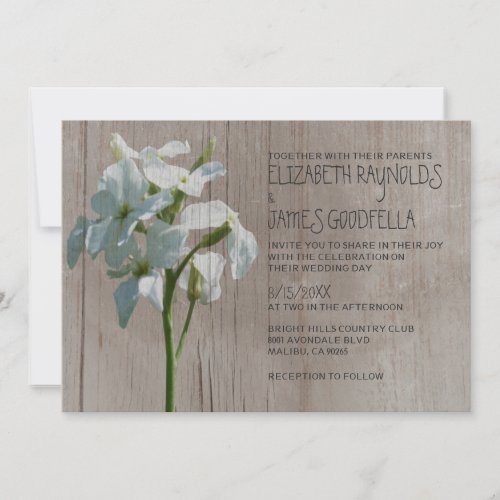 Rustic Matthiola Wedding Invitations