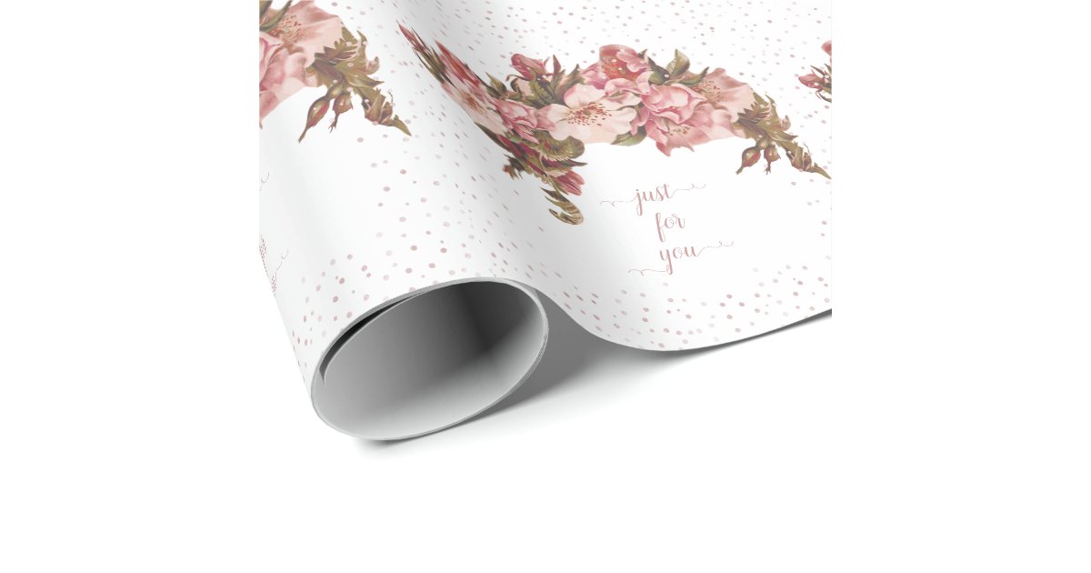 Rustic Mauve Floral Wrapping Paper Zazzle
