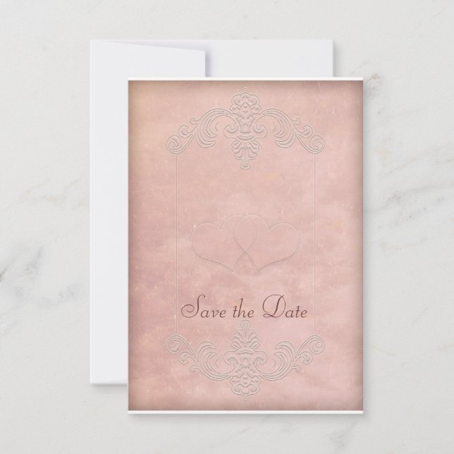 Rustic Mauve Wedding Save the Date Cards (Front)