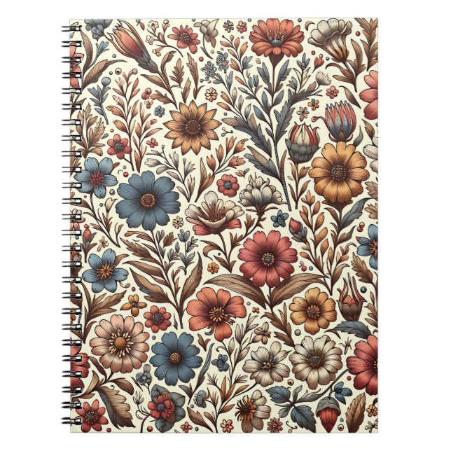 Rustic Meadow Blossoms Notebook (Front)