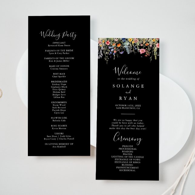 Rustic Meadow Botanical Wedding Program (Creator Uploaded)