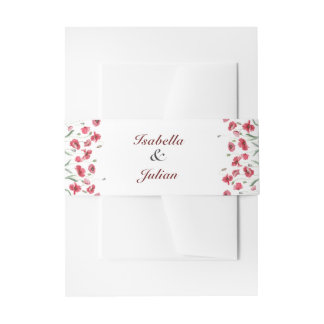 Rustic Meadow Poppy & Lavender Wedding Invitation Belly Band