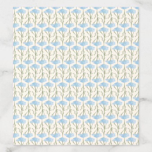 Rustic Meadow Yarrow Stems Sky Blue Envelope Liner (Design)
