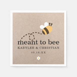 Rustic Meant To Bee Wedding Paper Napkins