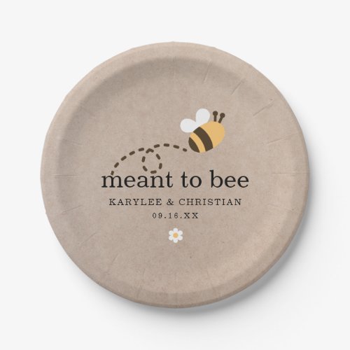 Rustic Meant To Bee Wedding Paper Plates