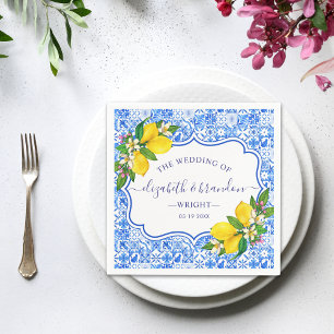 Rustic Mediterranean Tiles Summer Wedding Napkins