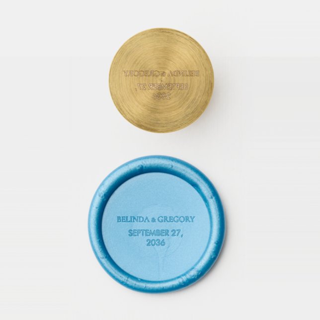 Rustic Mediterranean Wedding Couple Monogram  Wax Seal Stamp (Stamped)