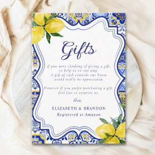 Rustic Meditterranean Wedding with italian tiles Enclosure Card