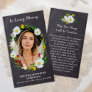 Rustic Memorial Floral Photo Funeral Prayer Card
