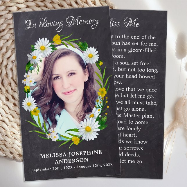 Rustic Memorial Floral Picture Funeral Prayer Card (Creator Uploaded)
