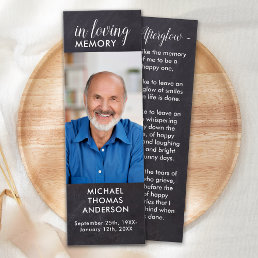 Rustic Memorial Funeral Prayer Card Bookmark Photo