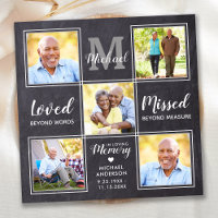 Rustic Memorial Photo Collage Keepsake Sympathy