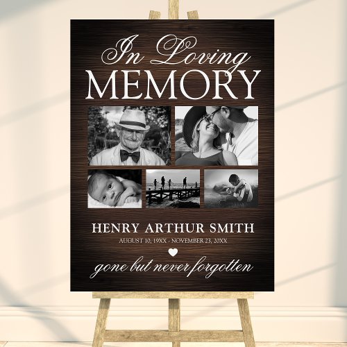 Rustic Memorial Photo Remembrance Foam Board