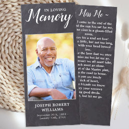 Rustic Memorial Poem Funeral Prayer Card Bookmark