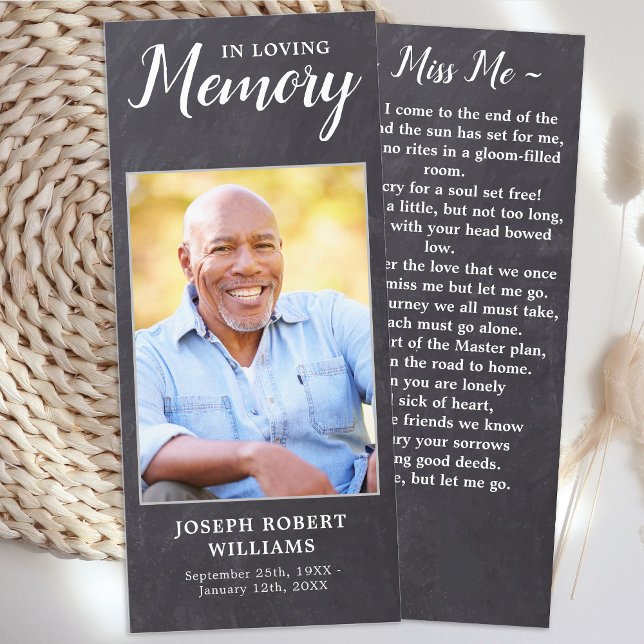 Rustic Memorial Poem Funeral Prayer Card Bookmark (Creator Uploaded)