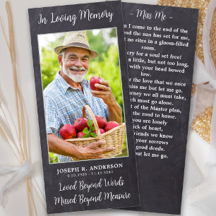 Rustic Memorial Poem Sympathy Funeral Prayer Card