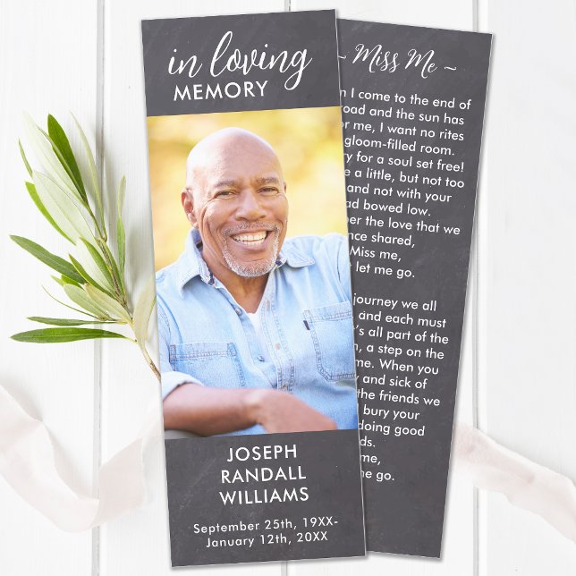 Rustic Memorial Poem Sympathy Prayer Funeral Bookmarks (Creator Uploaded)