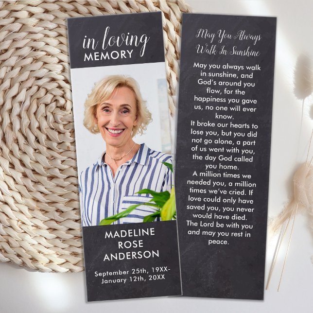 Rustic Memorial Prayer Card Funeral Bookmark  (Creator Uploaded)