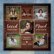 Rustic Memorial Remembrance Photo Collage Funeral Button at Zazzle