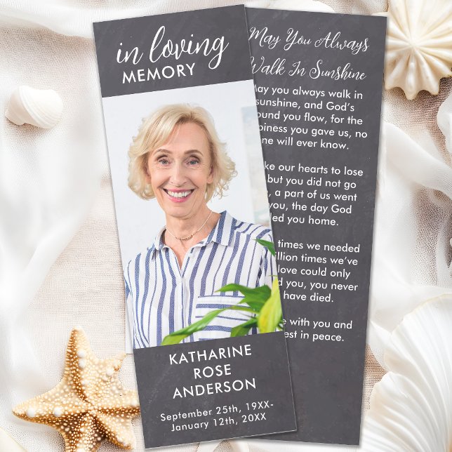 Rustic Memorial Remembrance Sympathy Poem Funeral Bookmarks (Creator Uploaded)