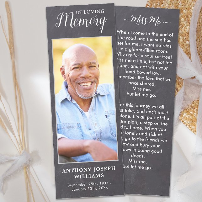 Rustic Memorial Sympathy Poem Prayer Card Funeral Bookmarks (Creator Uploaded)