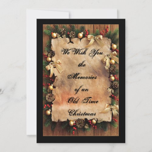 Rustic Memories Old Time Christmas Holiday Card