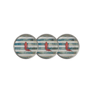 Rustic Mermaid (Red) Golf Ball Marker