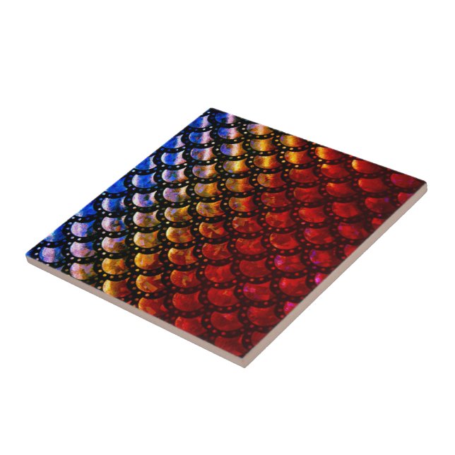 Rustic Mermaid Scales   Ceramic Tile (Side)