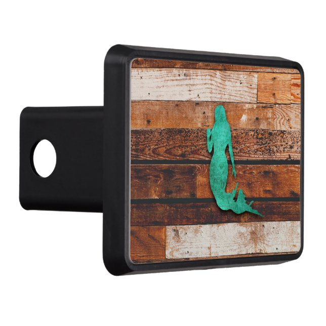 Rustic Mermaid (Wooden Boards) Hitch Cover (Right)