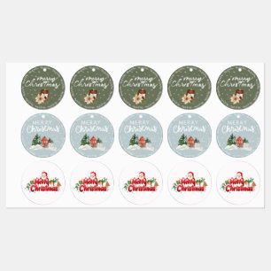 Rustic Merry Christmas Candle Patch Labels
