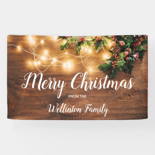Rustic Merry Christmas country mistletoe photo Banner