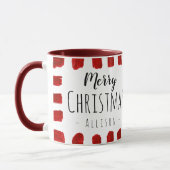 Rustic Merry Christmas Custom Name Mug (Left)
